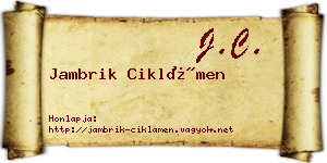 Jambrik Ciklámen névjegykártya