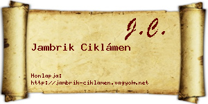 Jambrik Ciklámen névjegykártya